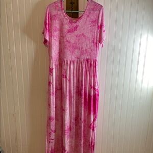 Pink Tie-Dye Women’s Dress size 2XL VIISHOW soft